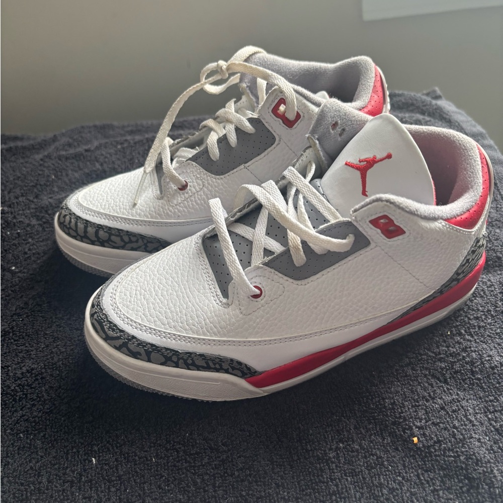 Jordan 4s Kids White and Red Sneakers